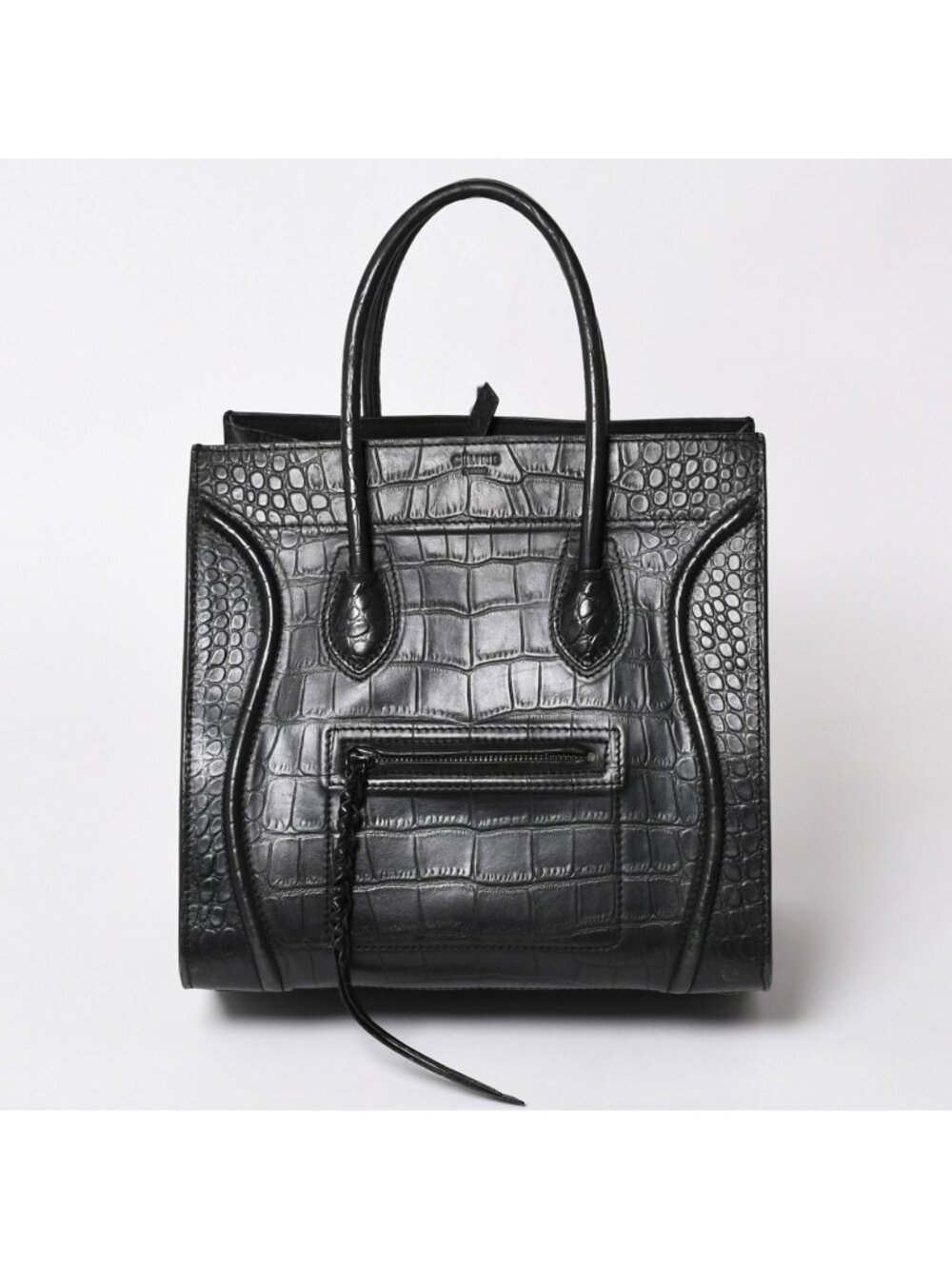 Celine Phoebe Philo Era Square Luggage Phantom Leather Black Handbag